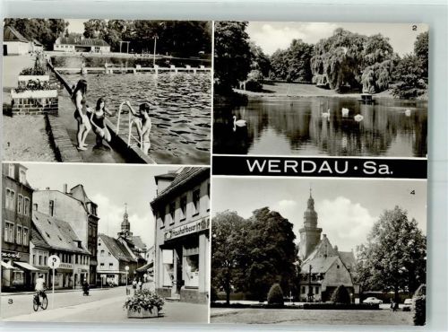 Werdau Schwimmbad Schwanenteich Schwäne August-Bebel-Straße Haushaltsbasar