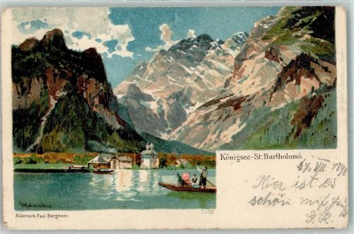 St. Bartholomä 1898 Königsee sign.