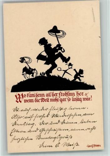 1930 Gedicht - Zwerg und Schere laufen AK