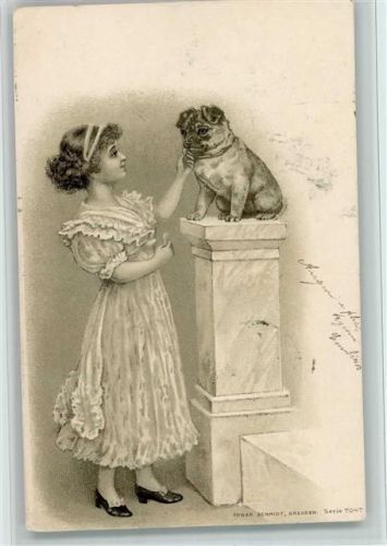 Mädchen mit einem Hund - Serie 7047 AK