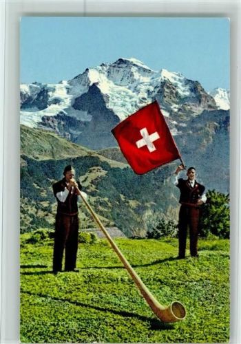 Alphornbläser und Fahnenschwinger AK