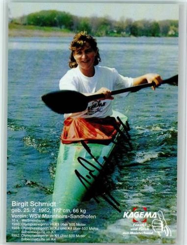 Birgit Schmidt - Olympiasiegerin - Original Autogramm