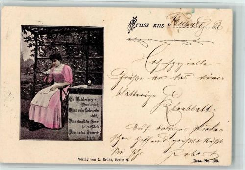 1898 Ein Mädchenherz erglüht AK