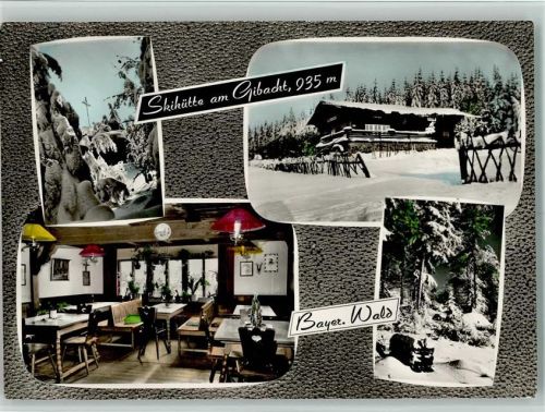 Waldmünchen Skihütte am Gibacht Innenaufnahme Winteraufnahme Hüttenstempel