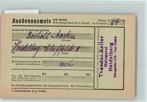 Kundenausweis - 1938