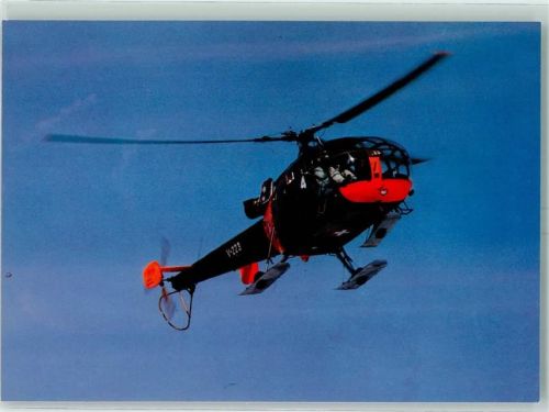 Helokopter Alouette II + Sonderstempel Nat. Briefmarken Ausstellung Basel 1995 Hubschrauber