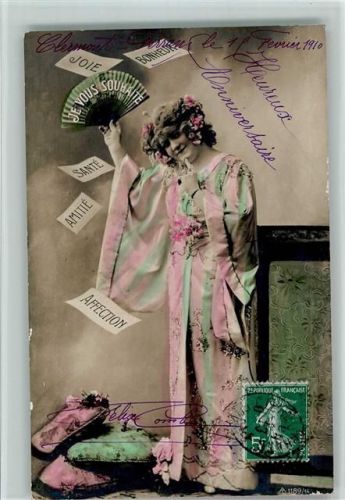 1910 Frauenschönheit, coloriert - Glückwünsche