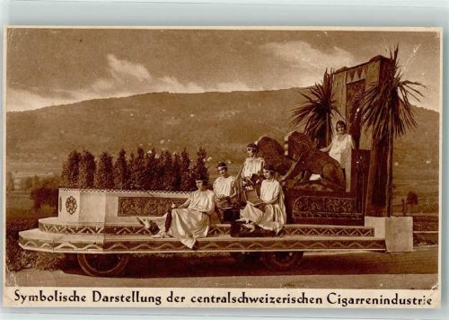 Bern Berne Werbung Symbolische Darstellung der Zigarrenindustrie - Bundesfest des Schweizer Radfahrer Bundes 1926 Zigarre 1926 Gebrauchsspuren