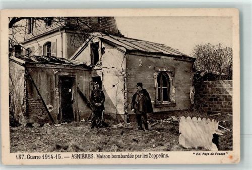 Asnieres 1914 - 1915 Maison bombardee par les Zeppelins