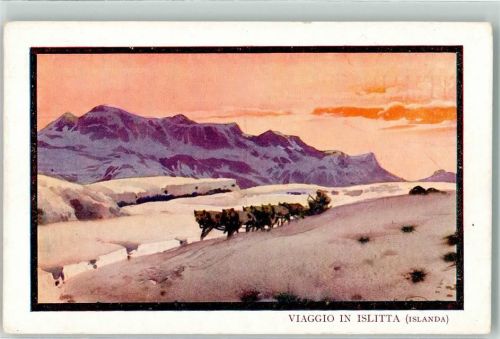 Viaggio in Islitta Hundeschlitten Künstlerkarte