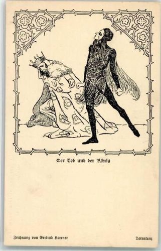 Totentanz sign. Gertrud Hoerner Deutsche Volksspiele- und Märchenspiele Postkarte Nr. 8