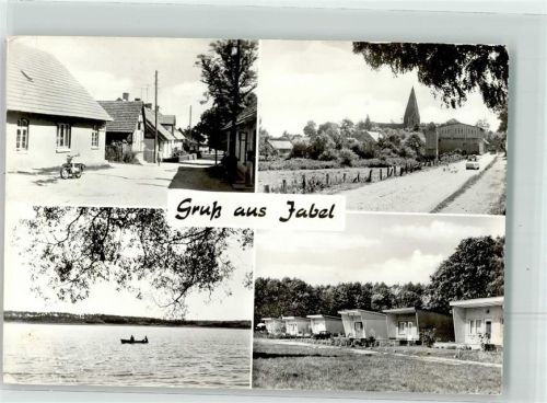 17194 O2061 Jabel b Waren - Dorfstraße Dorfkirche Jabelscher See