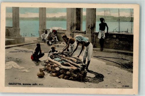 Calcutta 1914 - 1920 Beerdigung Feuerbestattung Volkstypen