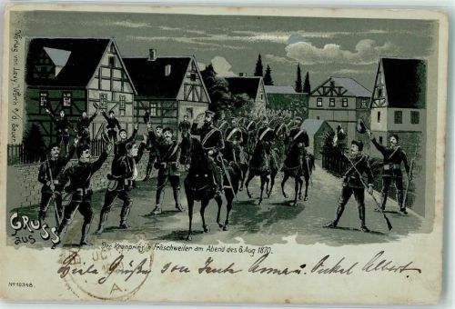 Froeschwiller Der Kronprinz in Fröschweiler 1870 Lithographie Mondschein Verlag Levy