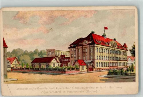 Hockenheim Lithograhpie Zigarren Fabrik