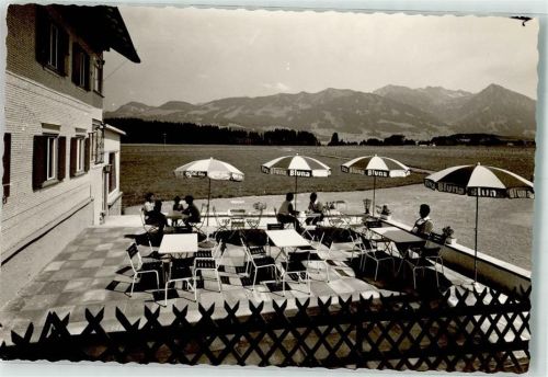87538 W8975 Bolsterlang FOTO KEINE AK Gasthaus Schönblick Terrasse Ort handschriftlich