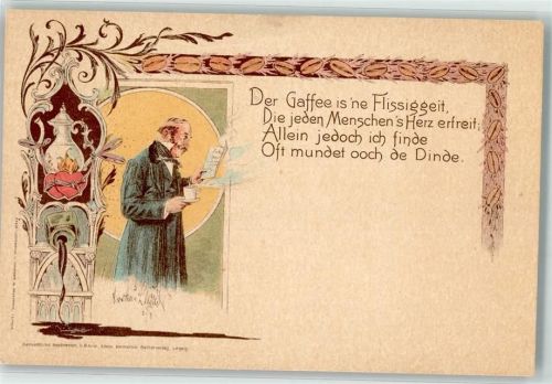 1899 Gemütliche Posdtkarten II Serie Bormanns Selbstverlag Kaffee Spruch Dialekt
