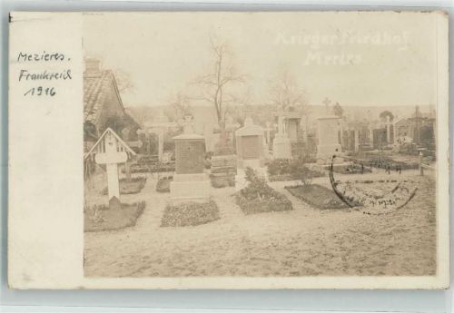 Charleville-Mezieres 1916 Kriegerfriedhof Feldpost WK I 10.Res.Div.