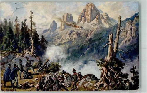 sign. Bürger WK I Heldentat der Italiener Beschießung der Dreizinnen Hütte