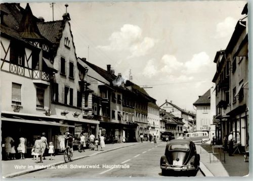 79664 W7867 Wehr , Baden 1970 Foto AK Hauptstrasse VW Käfer