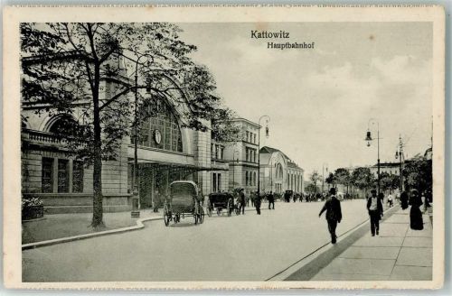 Kattowitz Hauptbahnhof Foto AK