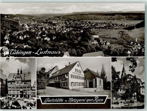 Lustnau Gasthaus und Metzgerei zur Rose Marktszene