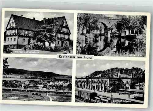 Kreiensen 1956 Rathaus Leinebrücke Eisenbahn Bahnhof