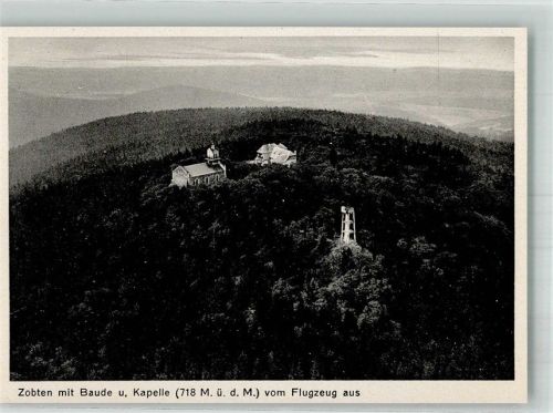 Zobten am Berge 1943 Fliegeraufnahme Baude und Kapelle