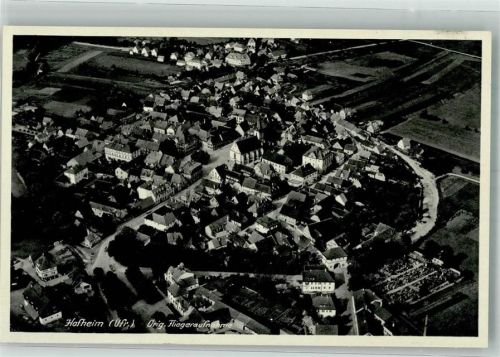 Hofheim Fliegeraufnahme des Ortes mit der Kirche St. Johannes