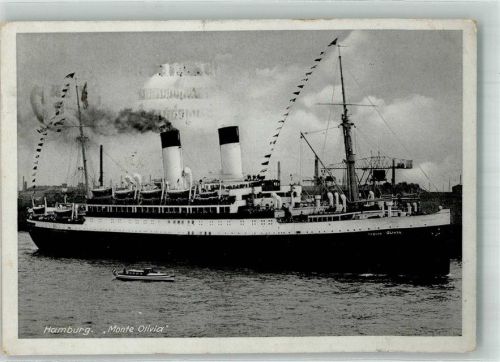 Hamburg 1936 Im Hafen mit Flaggenschmuck