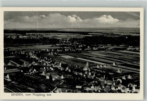 Senden 1943 Fliegeraufnahme des Ortes mit der Auferstehungskirche