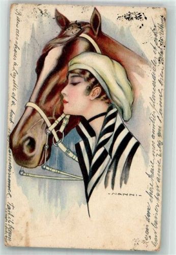 1918 Frau mit Pferd