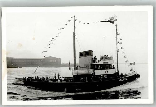 Hamburg 1955 Barkasse Binnenschiff Michel