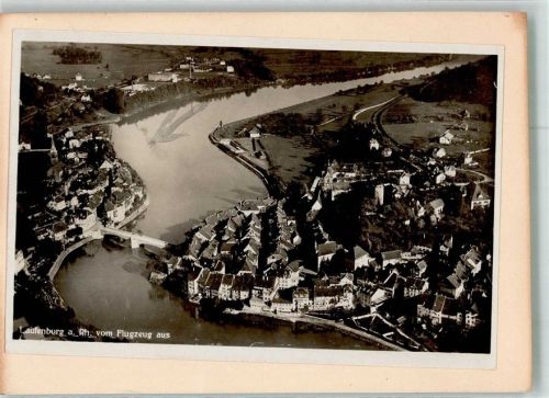 Laufenburg 1930 Fliegeraufnahme des Ortes mit Rheinbrücke Original aufmontierte Verlagsmusterkarte