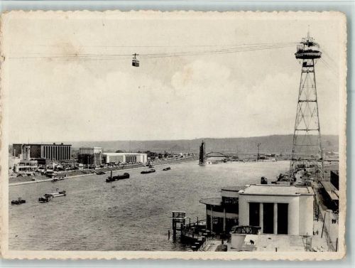 Exposition 1939 - Panorama mit Seilbahn AK Flecken