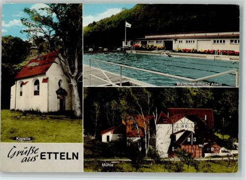 Etteln Kapelle Waldschwimmbad Atteln Mühle 3-Bildaufnahme