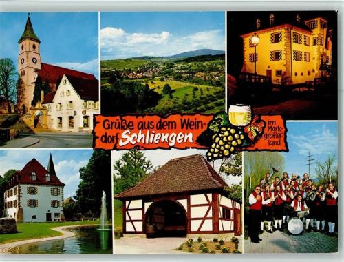 Schliengen Ortsansichten Kirche Musikkapelle Mehrfachaufnahme