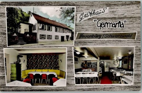 Neuenbürg Gasthaus Germania Innenaufnahmen Gastraum Sitzecke Kachelofen 3-Bildaufnahme