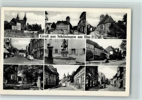 Schöningen St. Lorenzkirche Markt Bismarkstraße Vincenskirche Wasserträgerin Burgplatz Elmhaus Klosterfreiheit Niedernstraße