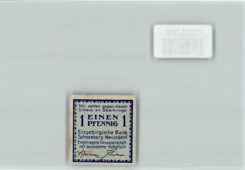 Schneeberg Notgeldschein 1 Pfennig