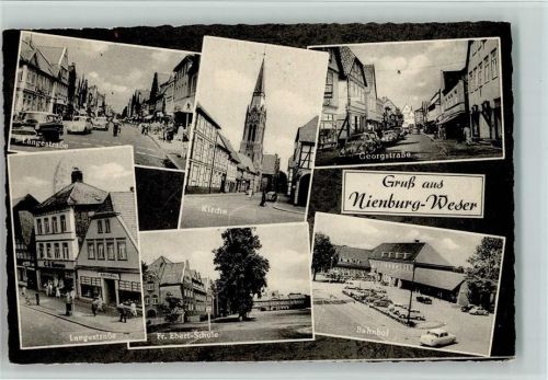 Nienburg Langestraße Friedrich Ebert-Schule Kirche Georgstraße VW-Käfer Bahnhof Mehrfachaufnahme
