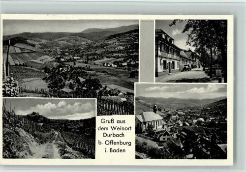 Durbach Ortsansichten Gesamtansicht Weinberge 4-Bildaufnahme