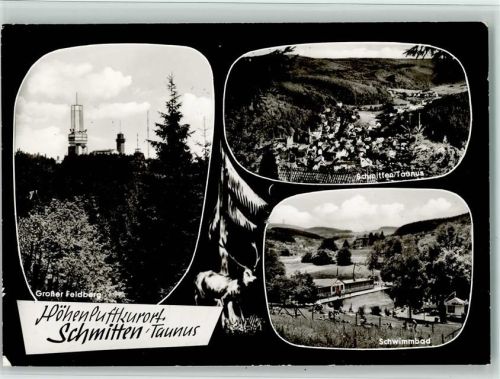 Schmitten Großer Feldberg Schwimmbad Gesamtansicht 3-Bildaufnahme