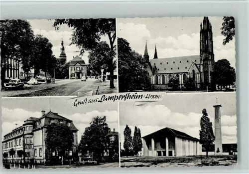 Lampertheim Ortsansichten Kirche 4-Bildaufnahme