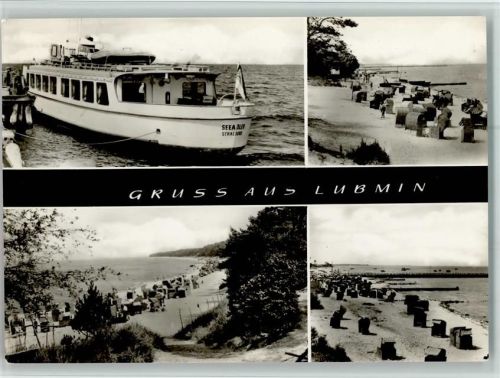 17509 O2205 Lubmin - Personenschiff Seeadler Strandkörbe Am Strand 4-Bildaufnahme