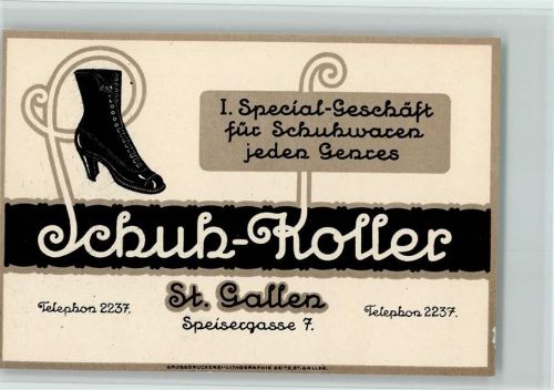 St. Gallen 1926 Werbung - Nota- Schuh Koller , Speisergasse 7
