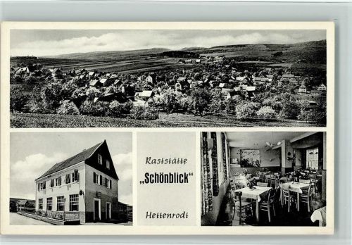 Hettenrodt Gesamtansicht Raststätte Schönblick Innenaufnahme Gastraum 3-Bildaufnahme