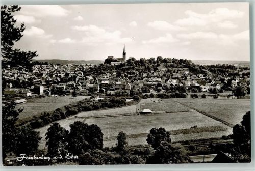 Frankenberg Blick vom Goßberg auf den Burgberg und die Stadt
