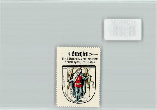 Strehlen Engel mit Schwert und Waage Vignette Wappen Kaffee Hag ca 1920-1940