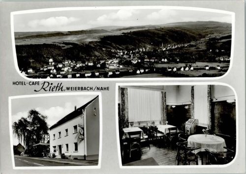 Weierbach Gesamtansicht Hotel Café Rieth Innenaufnahme Gastraum 3-Bildaufnahme